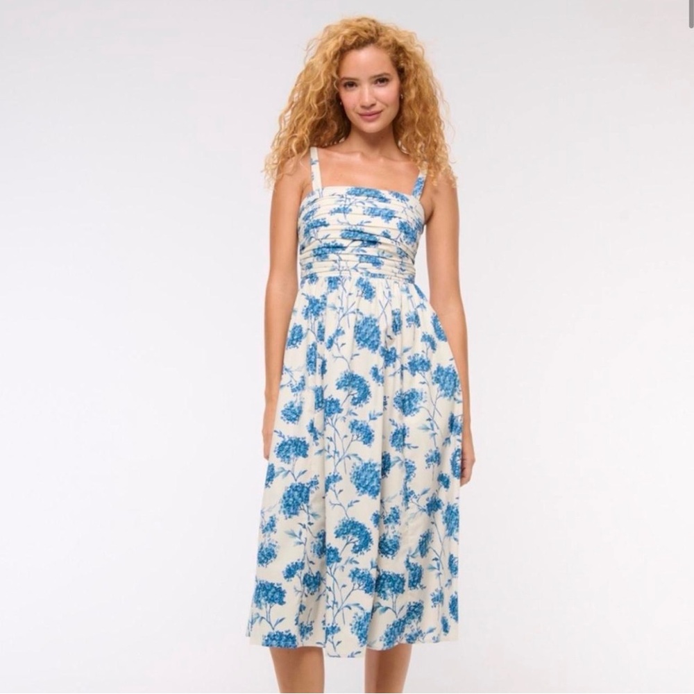 Abercrombie & Fitch Blue Floral Midi Sundress